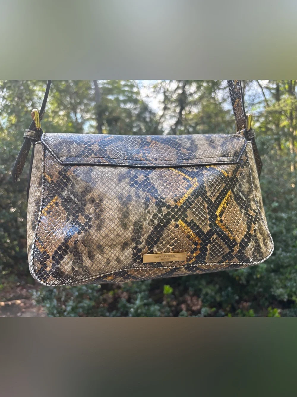 Kurt Geiger Python Embossed Leather Crossbody Bag